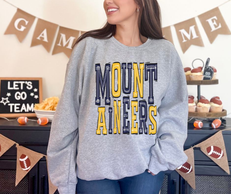 Mountaineers - Navy/Yellow Gold (Sporty Mascots) - DTF