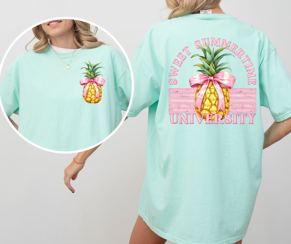 Sweet Summertime University (2-in-1 (front pocket/back design) - DTF
