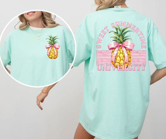 Sweet Summertime University (2-in-1 (front pocket/back design) - DTF