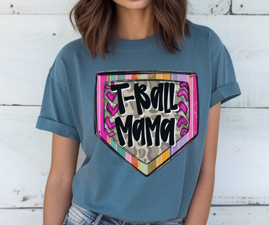 T-Ball Mama Home Plate (Colorful and Leopard) - DTF