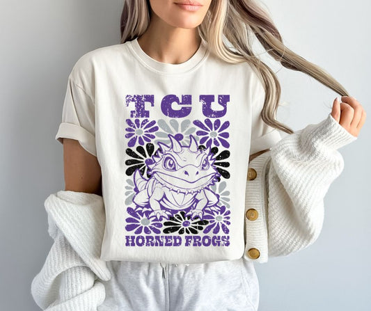 TCU (Groovy Floral - College) - DTF