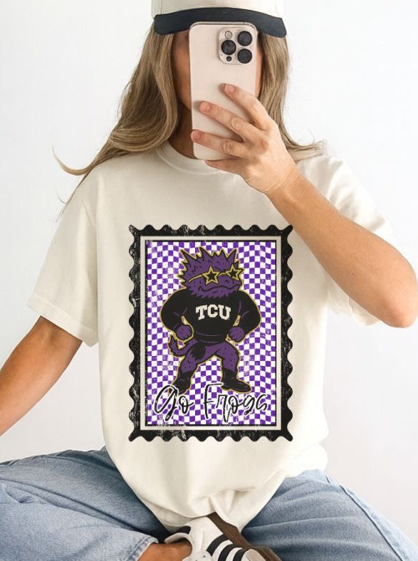 TCU (Vintage Postage Stamp Mascot) - DTF