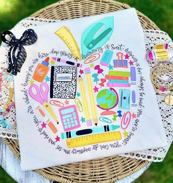 Teacher School Supply Apple - DTF