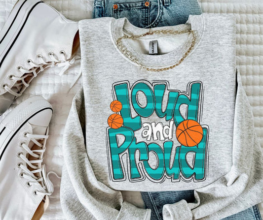 Loud and Proud Basketball (teal) - DTF