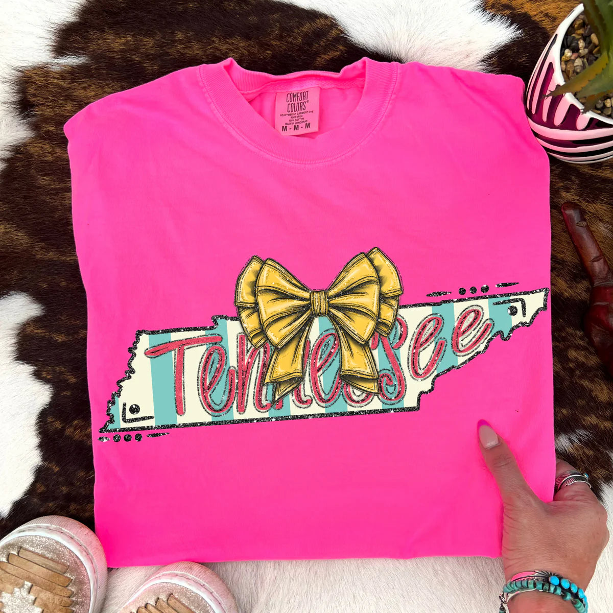 Tennessee (Glitter Bow & Stripes States) - DTF