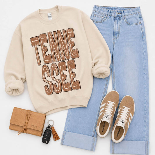 Tennessee (Brown Distressed Shadow State) - DTF