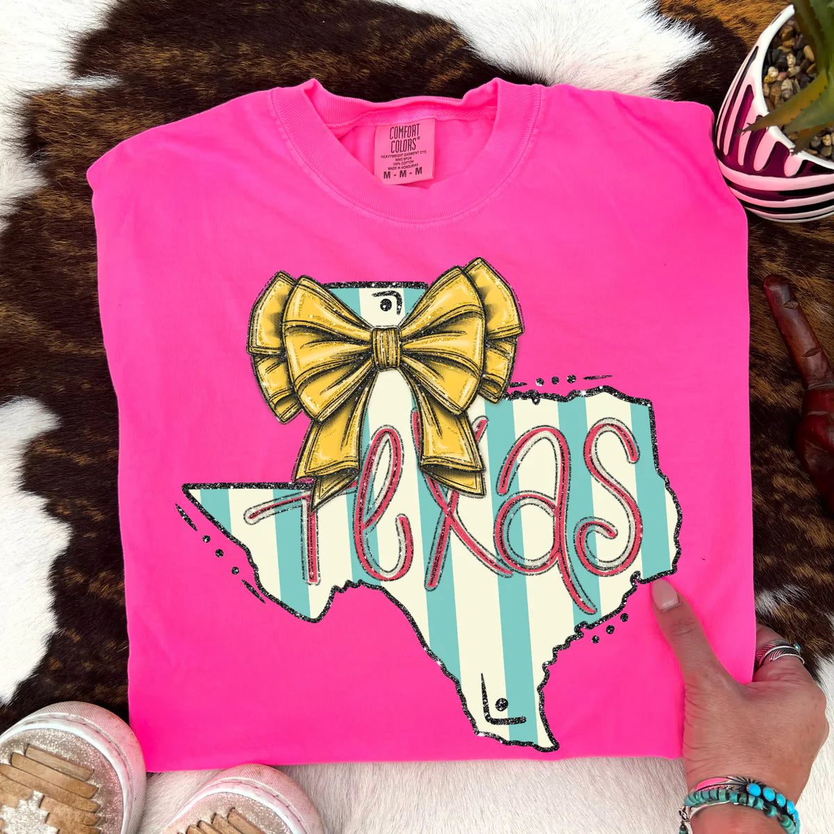 Texas (Glitter Bow & Stripes States) - DTF