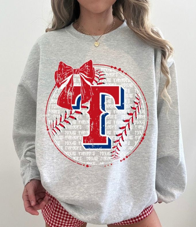 Rangers (Baseball Bow Typography) - DTF