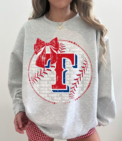 Rangers (Baseball Bow Typography) - DTF