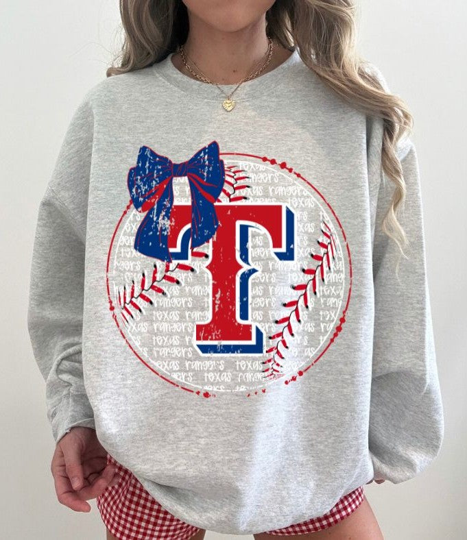 Rangers (Baseball Bow Typography) - DTF