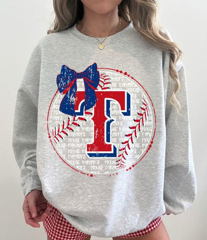 Rangers (Baseball Bow Typography) - DTF