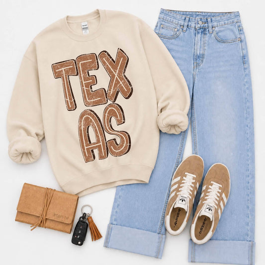 Texas (Brown Distressed Shadow State) - DTF