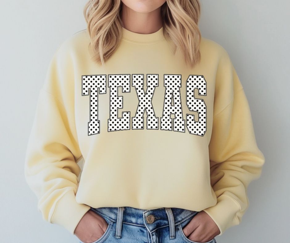 Texas (Blk/White Polka Dot States) - DTF