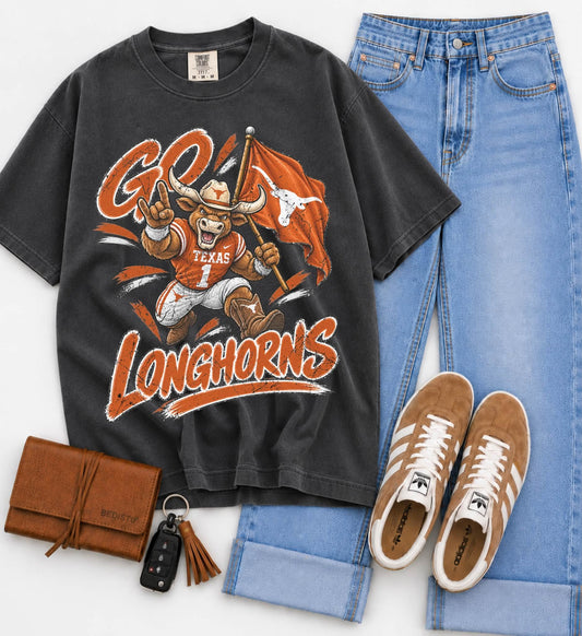 Texas (Vintage Distressed Go Mascots) - DTF