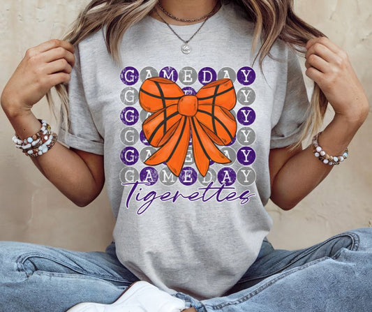Game Day Typewriter TIGERETTES (Basketball - Purple/Gray) - DTF