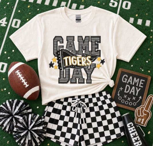 Tigers - Black/Yellow Gold (Preppy Game Day Pennant Mascot) - DTF