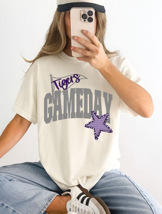 Tigers - Purple/Gray (Game Day Flag Mascots) - DTF