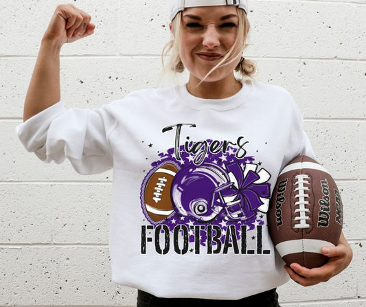 Tigers - Purple (Stars Football Mascots) - DTF