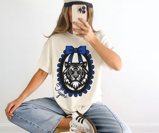 Tigers - Royal Blue (Framed Mascot) - DTF