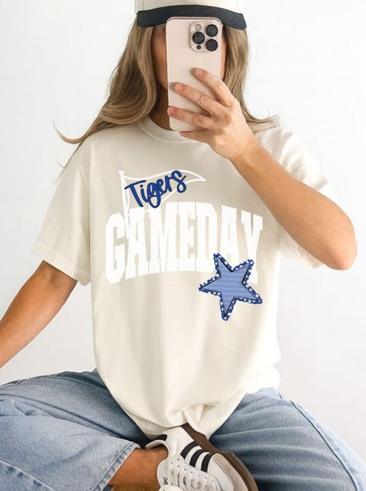 Tigers - Royal Blue/White (Game Day Flag Mascots) - DTF