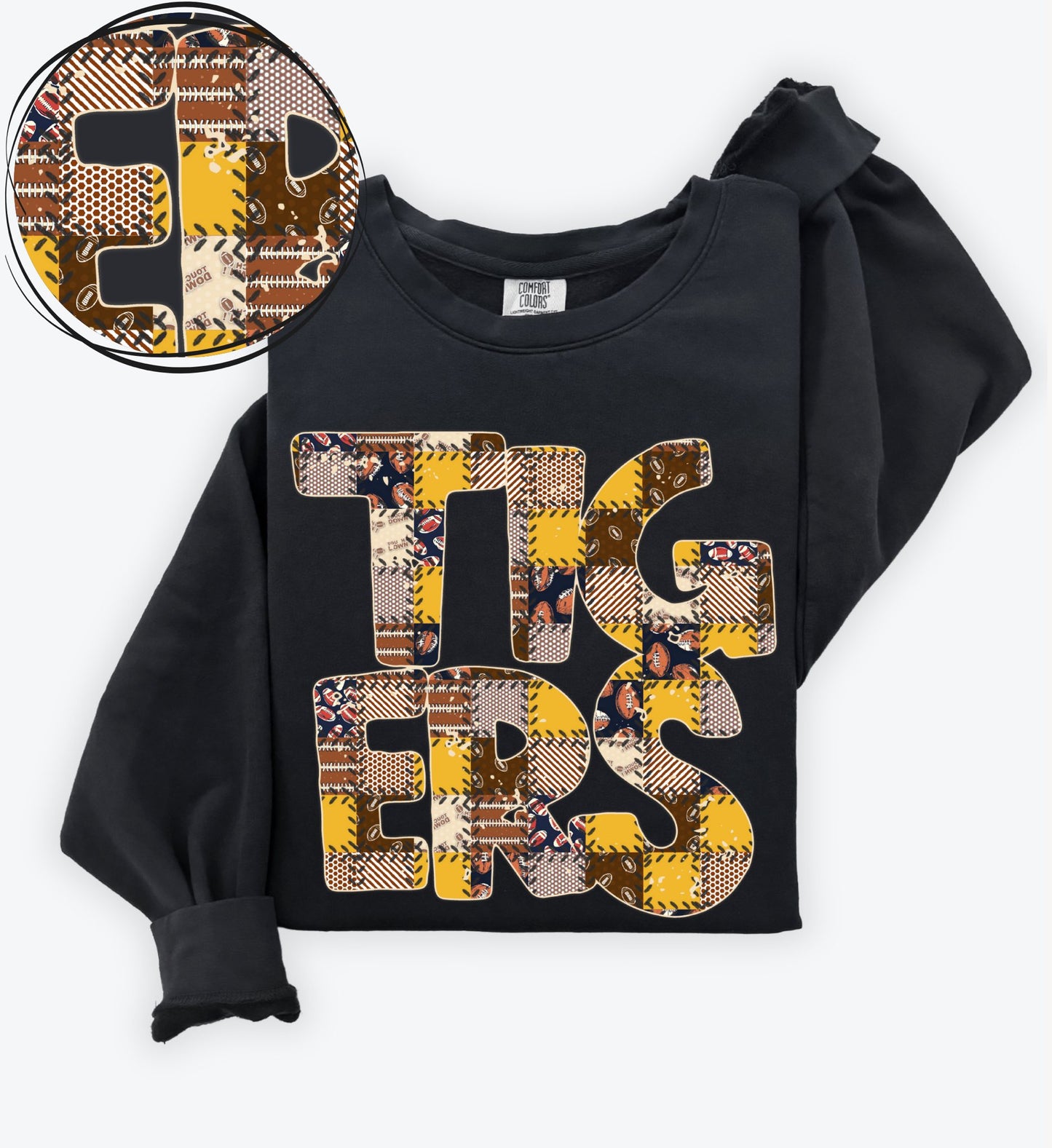 Tigers (Quilted Patchwork Football Teams) - DTF