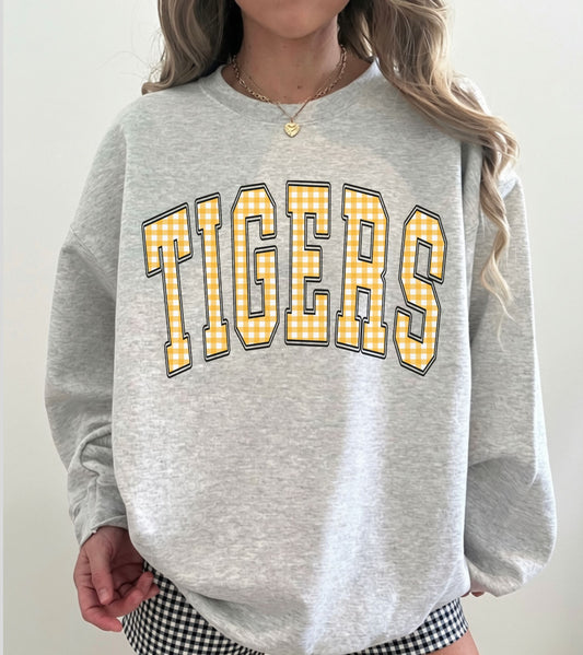Tigers (Gingham Varsity Arch Mascot) - DTF