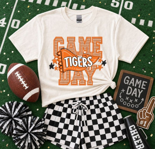 Tigers - Orange/White/Black (Preppy Game Day Pennant Mascot) - DTF