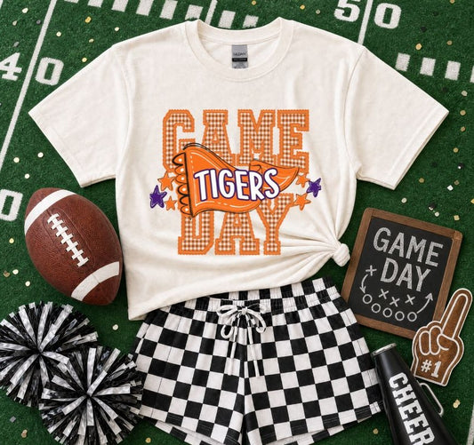 Tigers - Orange/White/Purple (Preppy Game Day Pennant Mascot) - DTF