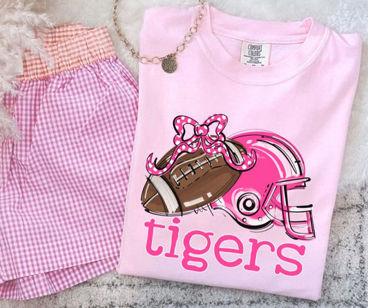 Tigers - Pink (Football Bow Mascot) - DTF