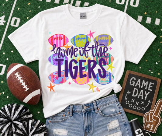 Tigers - Purple/Grey (Football Whimsy Mascot) - DTF