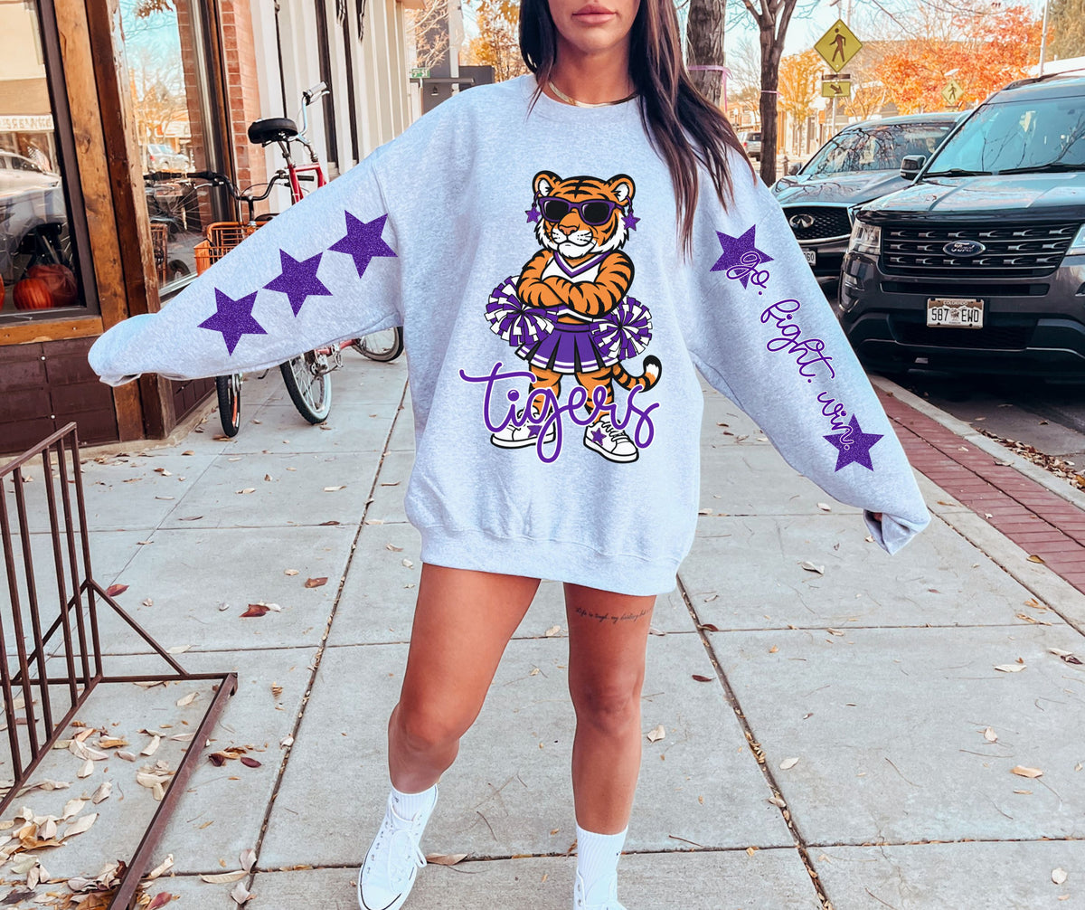Tigers - Purple (Cheer Star Mascot) - DTF