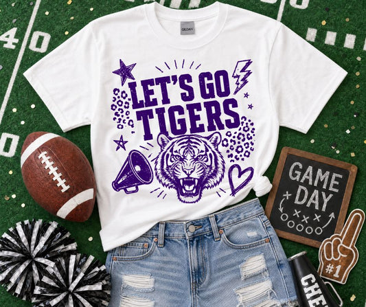 Tigers Purple (Lets Go Doodle Leopard Mascot) - DTF
