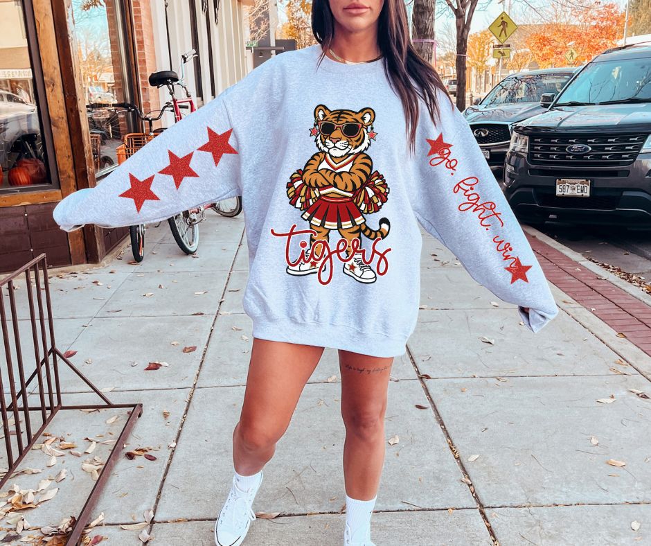 Tigers - Red/Gold (Cheer Star Mascot) - DTF