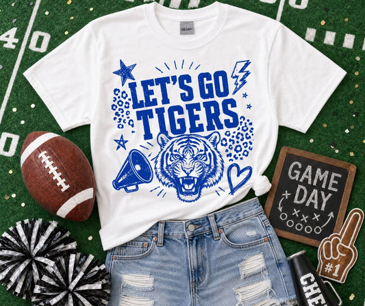 Tigers Royal Blue (Lets Go Doodle Leopard Mascot) - DTF