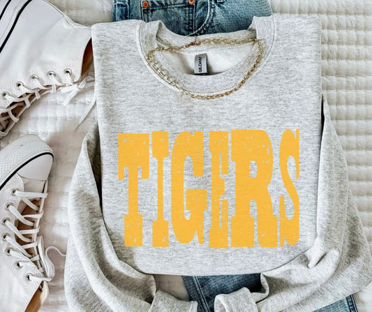 Tigers - Yellow Gold (Mixed Up Mascot) - DTF