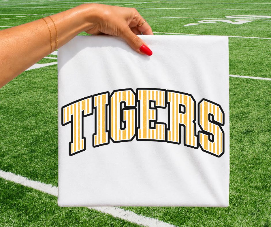Tigers - Yellow Gold (Varsity Stripes Mascot) - DTF