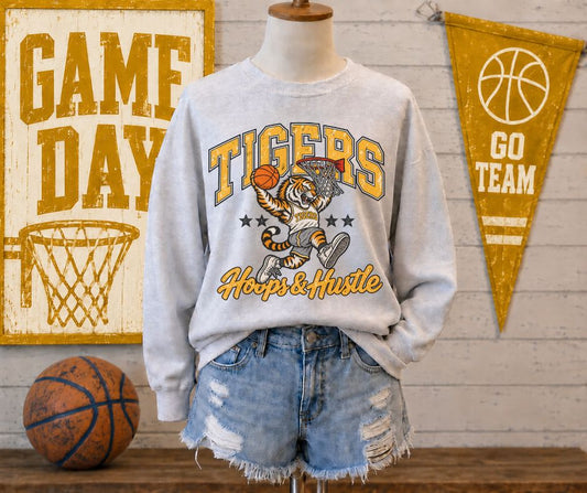 Tigers - Yellow Gold (Hoops & Hustle Basketball Mascot) - DTF