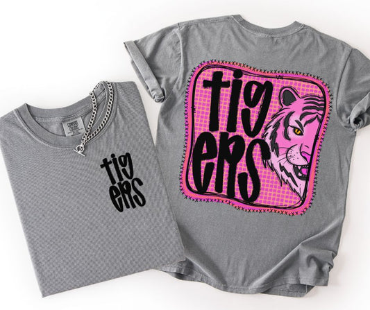 Tigers (Pink Frame Mascots 2-in-1 front/back) - DTF