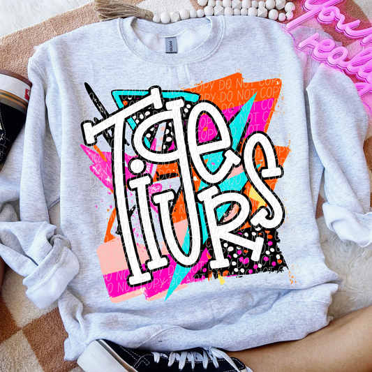 Tigers (Bright Retro Mascot) - DTF