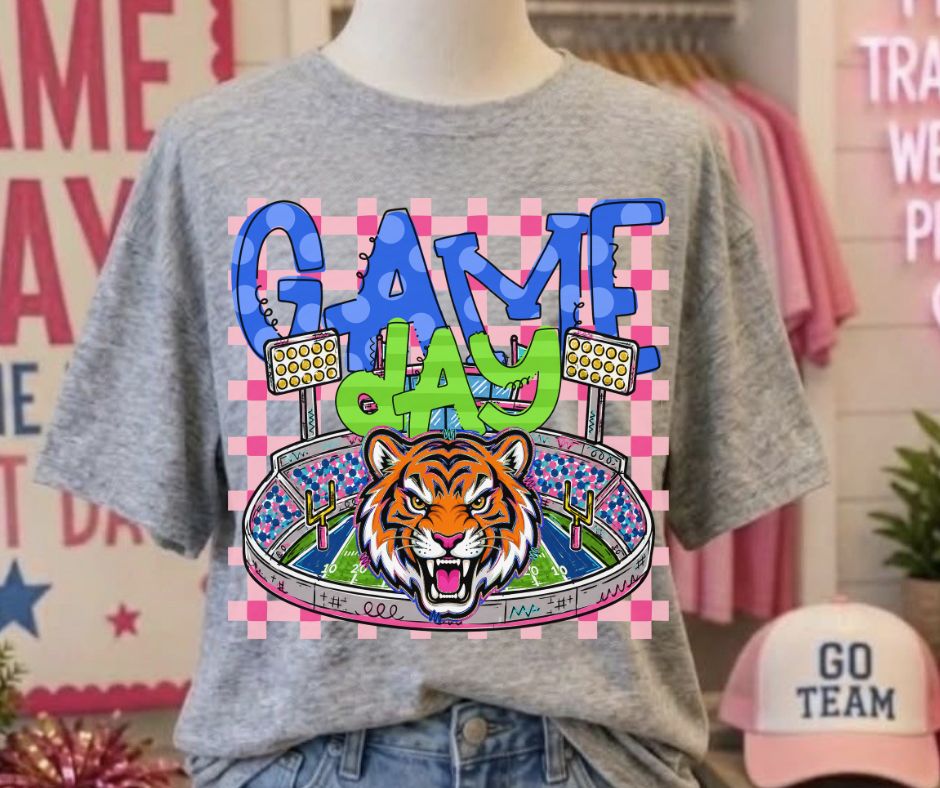 Tigers (Game Day Stadium Plaid Mascot) - DTF