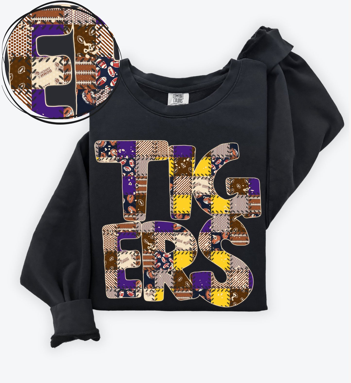 Tigers (Quilted Patchwork Football Teams) - DTF