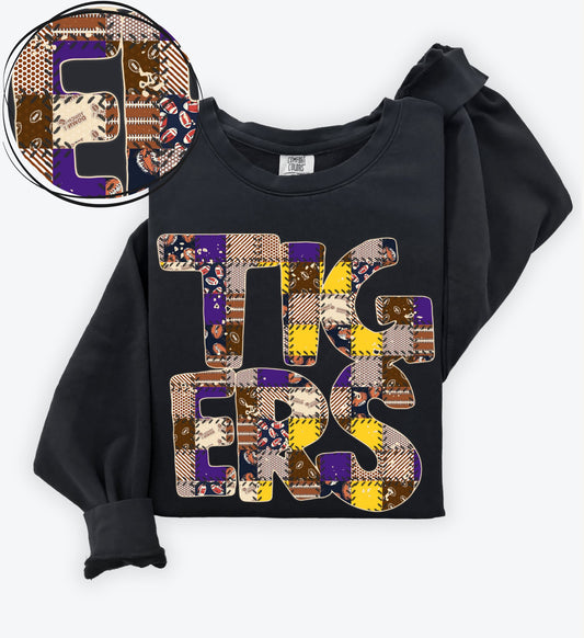 Tigers (Quilted Patchwork Football Teams) - DTF