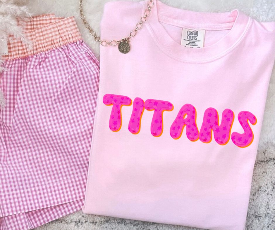Titans (Pink Bubble Stars Mascot) - DTF