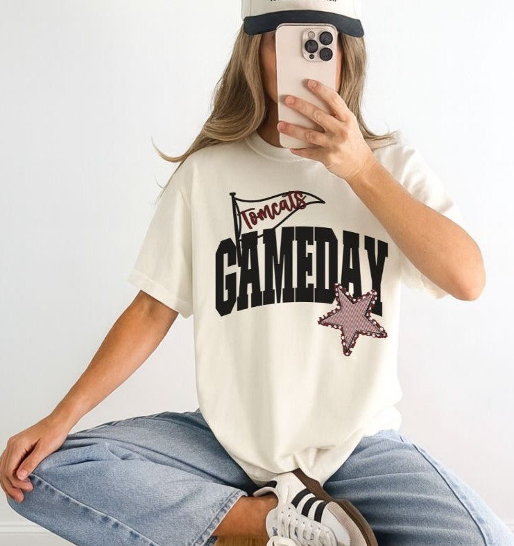 Tomcats - Maroon/Black (Game Day Flag Mascots) - DTF