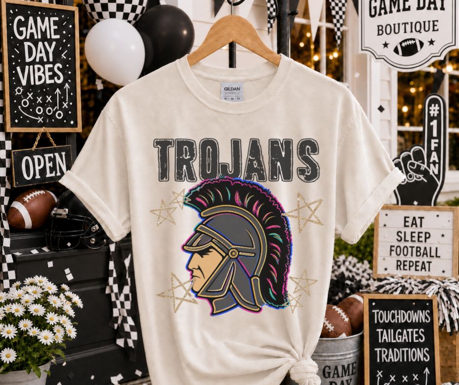 Trojans (Grunge Varsity Mascot) - DTF