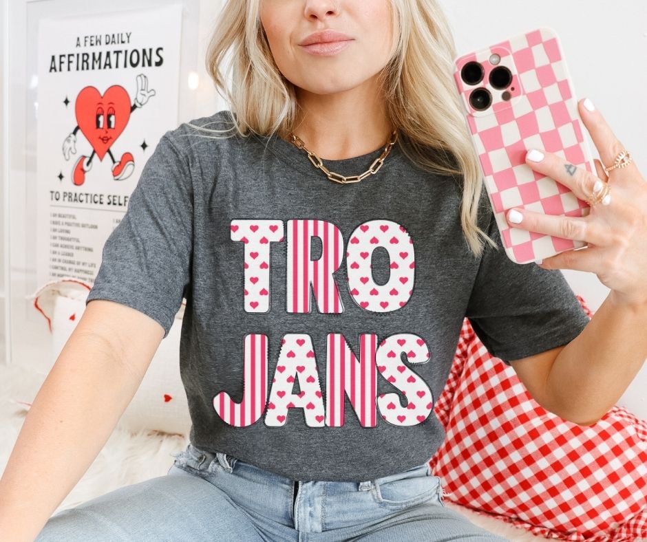 Trojans (Hearts and Stripes Mascot) - DTF