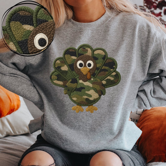 Turkey Camo (Faux Chenille Patch) - DTF