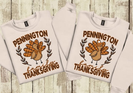 CUSTOM - LAST NAME (Turkey Family Thanksgiving) - DESIGN/MOCK UP