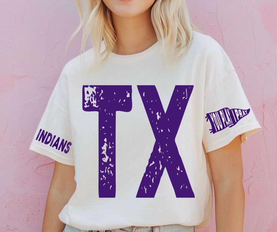 Indians - Purple/TX (You Play I Pray Mascots) - DTF