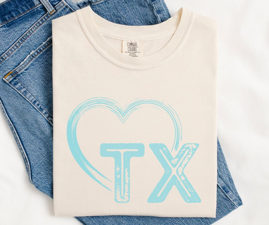 TX Heart (Muted Blue) - DTF